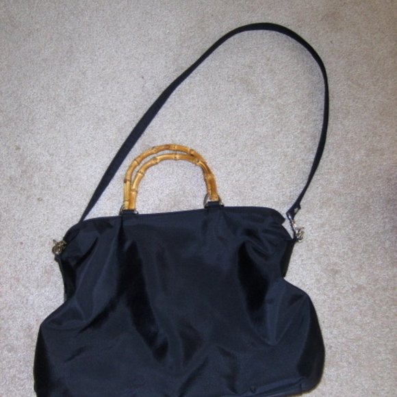 Evan Picone Satchel Black Shoulder Purse Handbag - Picture 3 of 8